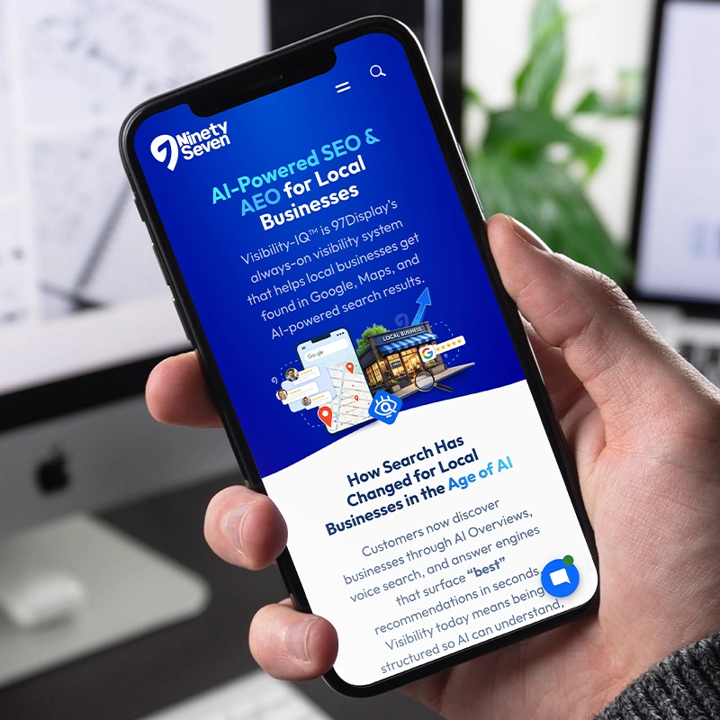 97display website on mobile phone