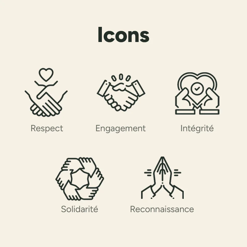 Iconography of the website.