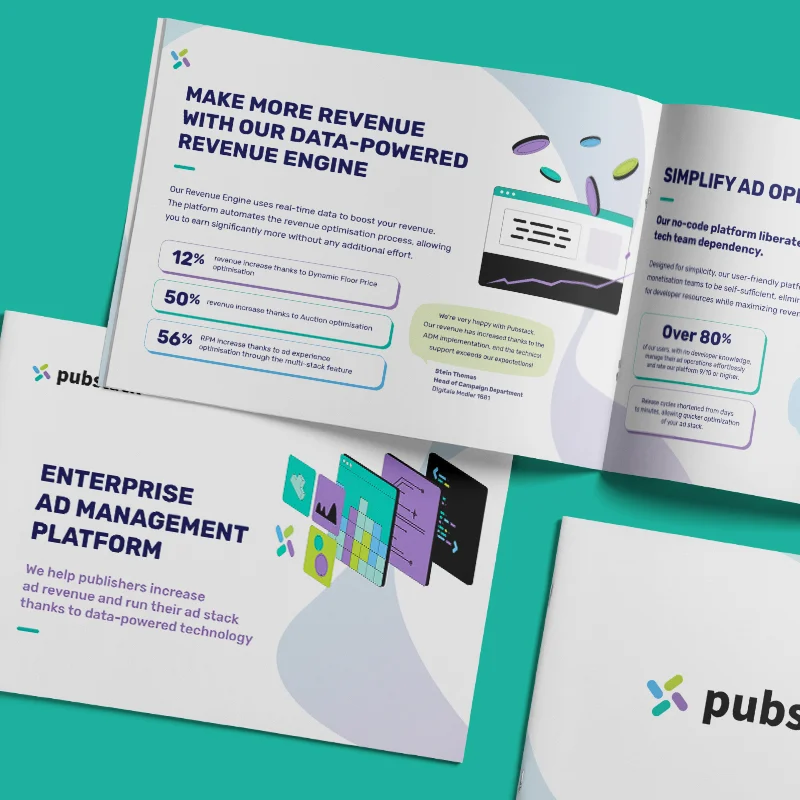 Inner page of printed document for Pubstack.
