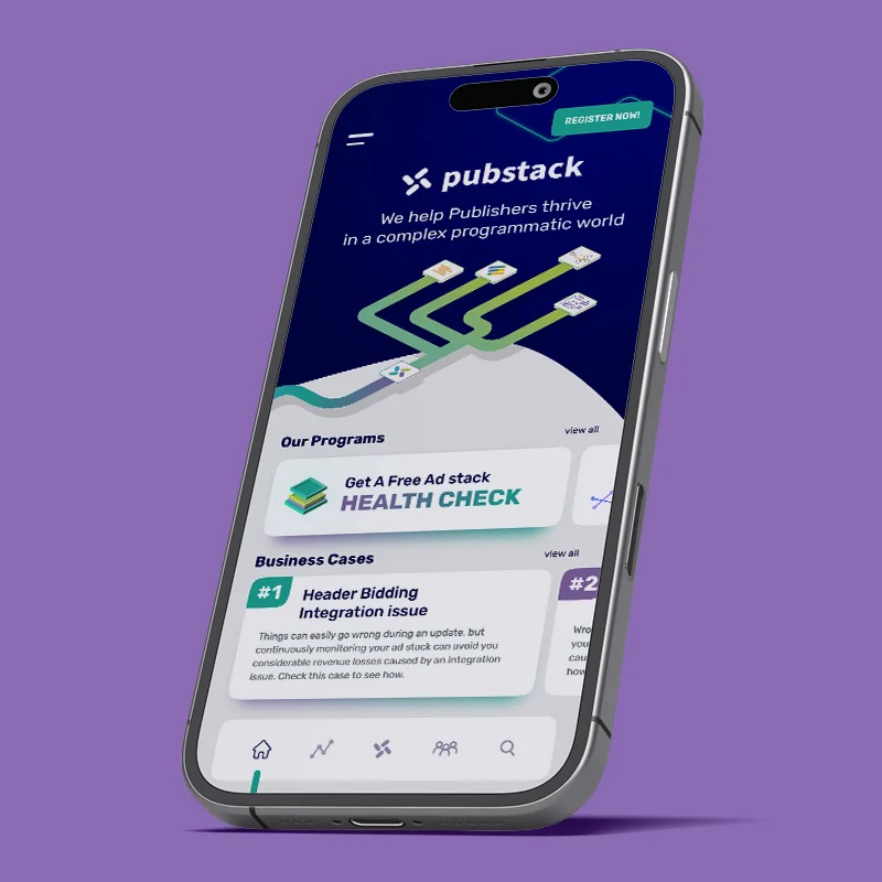 Mobile design of Pubstack app.