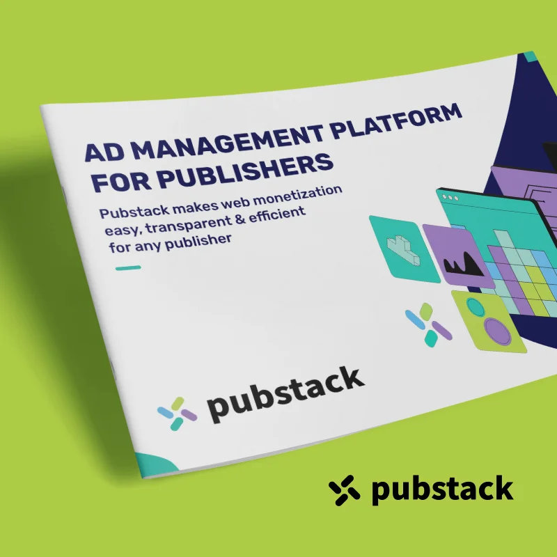 Printed brochure about Ad Management Platform by Pubstack